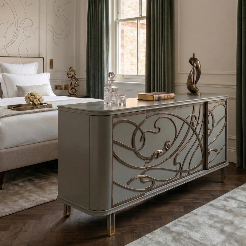 Дизайн спальни в стиле Классика — фото интерьера от нейросети RoomGPT