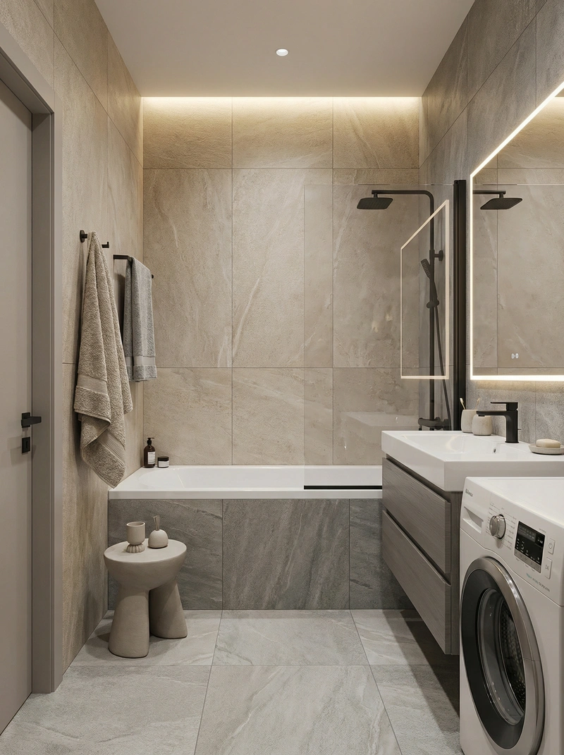 Дизайн ванной в стиле Минимализм — фото интерьера от нейросети RoomGPT