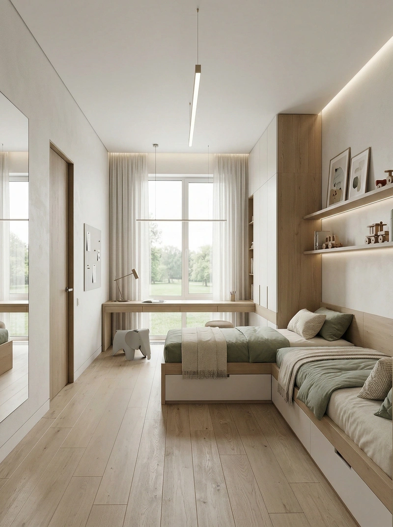 Дизайн детской в стиле Минимализм — фото интерьера от нейросети RoomGPT