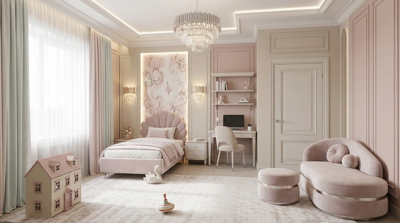 Дизайн интерьера в стиле Неоклассика — Детская от нейросети RoomGPT