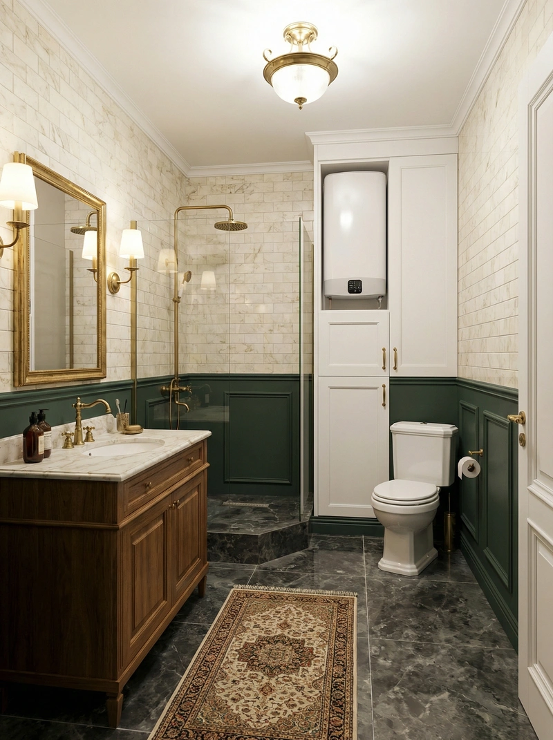 Дизайн интерьера в стиле Классика — Ванная от нейросети RoomGPT