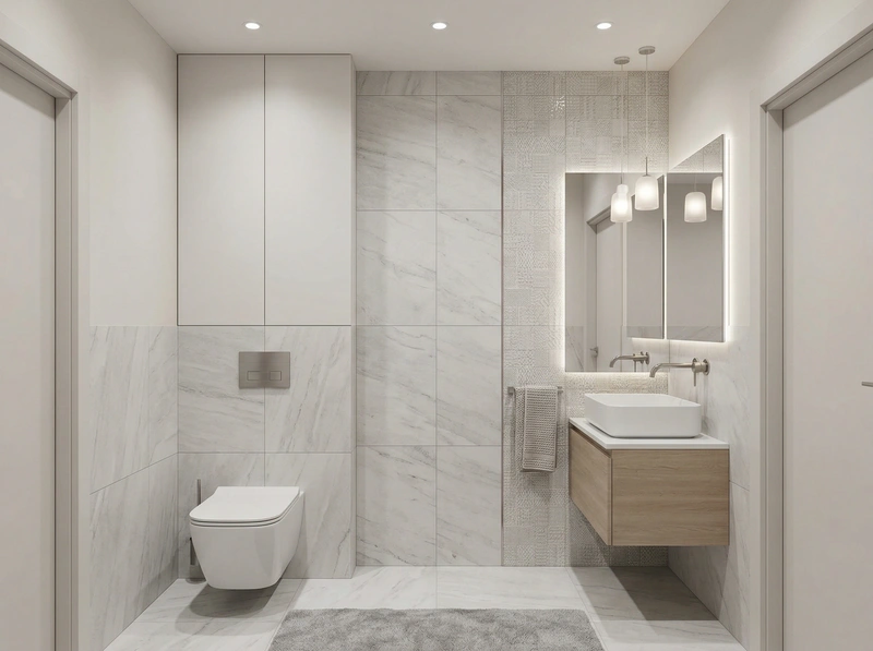 Дизайн ванной в стиле Минимализм — фото интерьера от нейросети RoomGPT