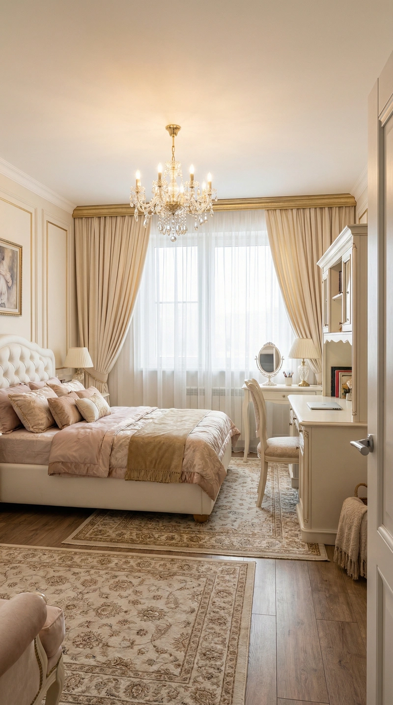 Дизайн интерьера в стиле Классика — Гостиная от нейросети RoomGPT