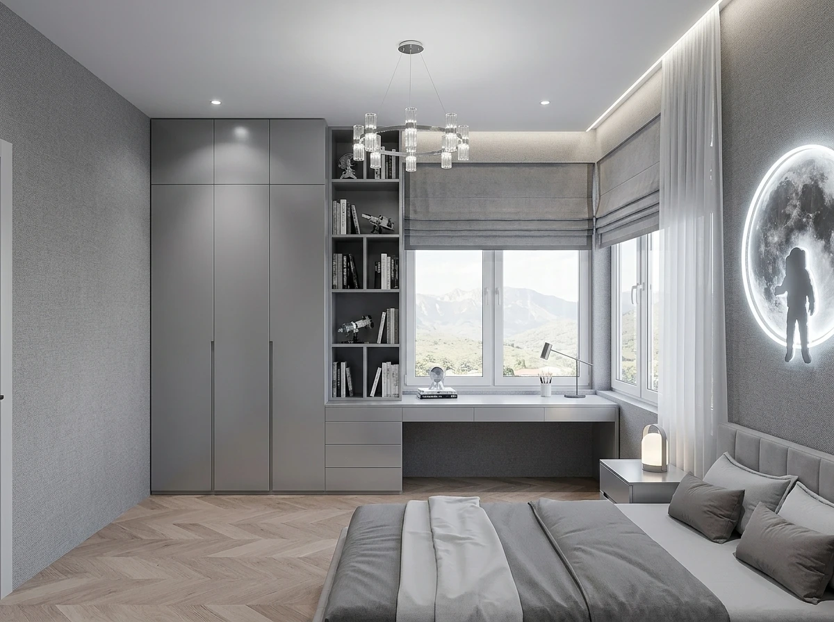 Дизайн детской в стиле Контемпорари — фото интерьера от нейросети RoomGPT