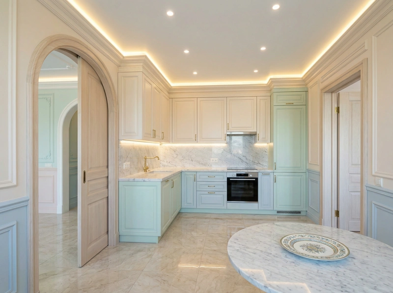 Дизайн интерьера в стиле Классика — Кухня от нейросети RoomGPT