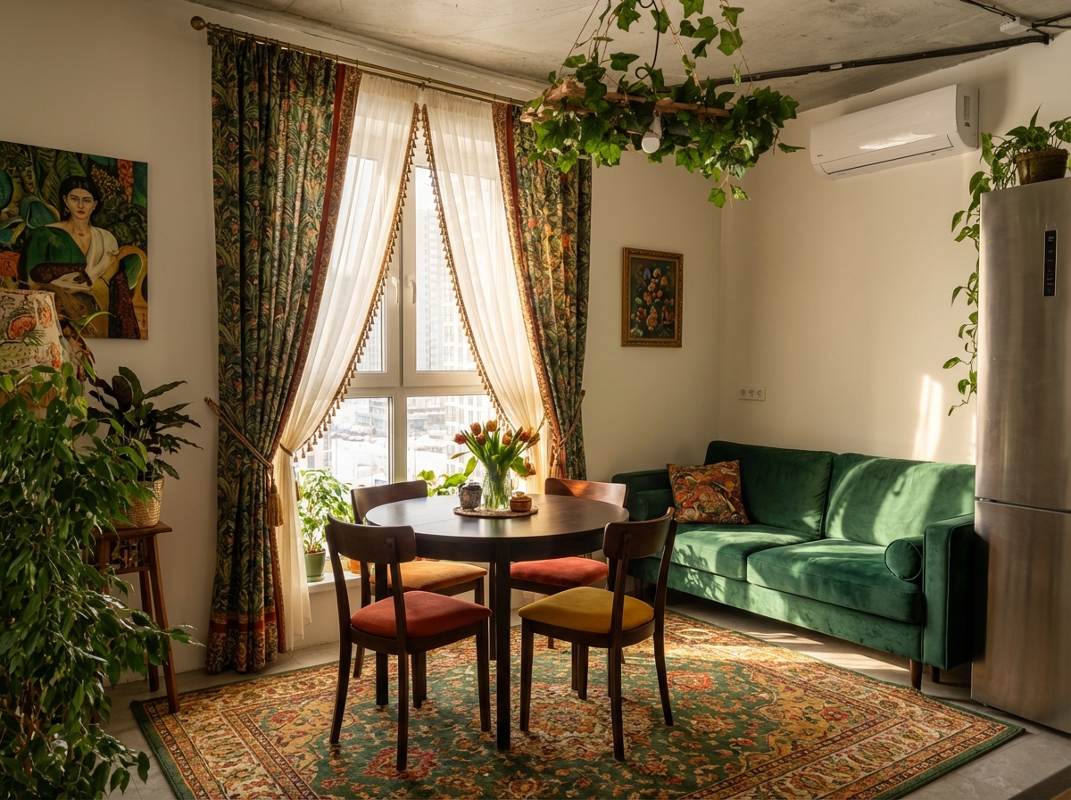 Дизайн гостиной в стиле Эклектика — фото интерьера от нейросети RoomGPT