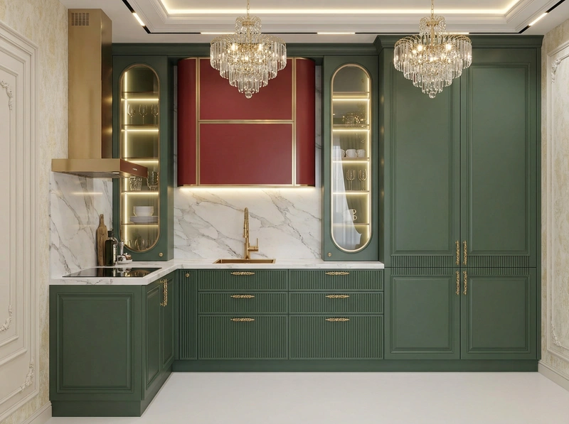 Дизайн интерьера в стиле Неоклассика — Кухня от нейросети RoomGPT