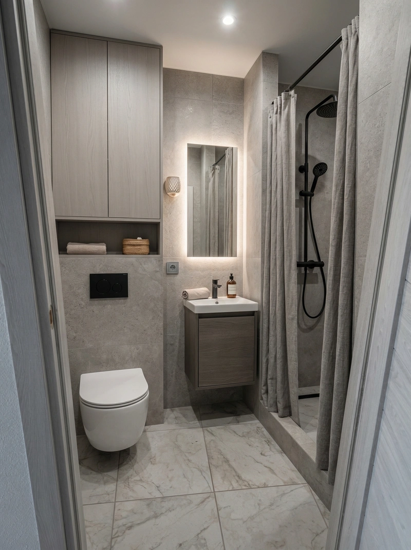 Дизайн ванной в стиле Минимализм — фото интерьера от нейросети RoomGPT