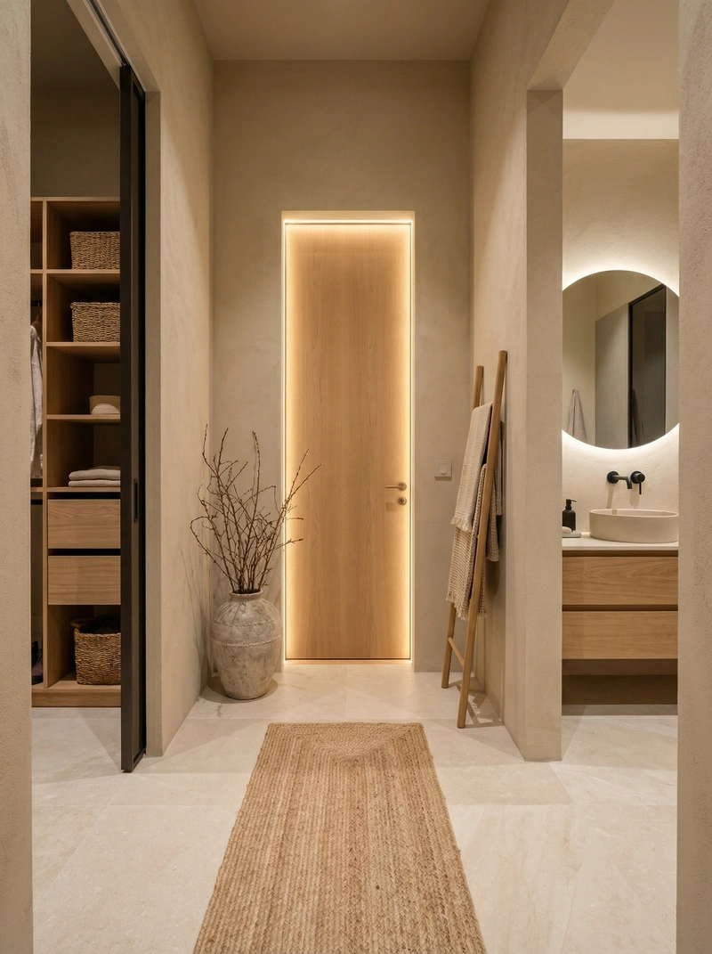 Дизайн ванной в стиле Japandi — фото интерьера от нейросети RoomGPT