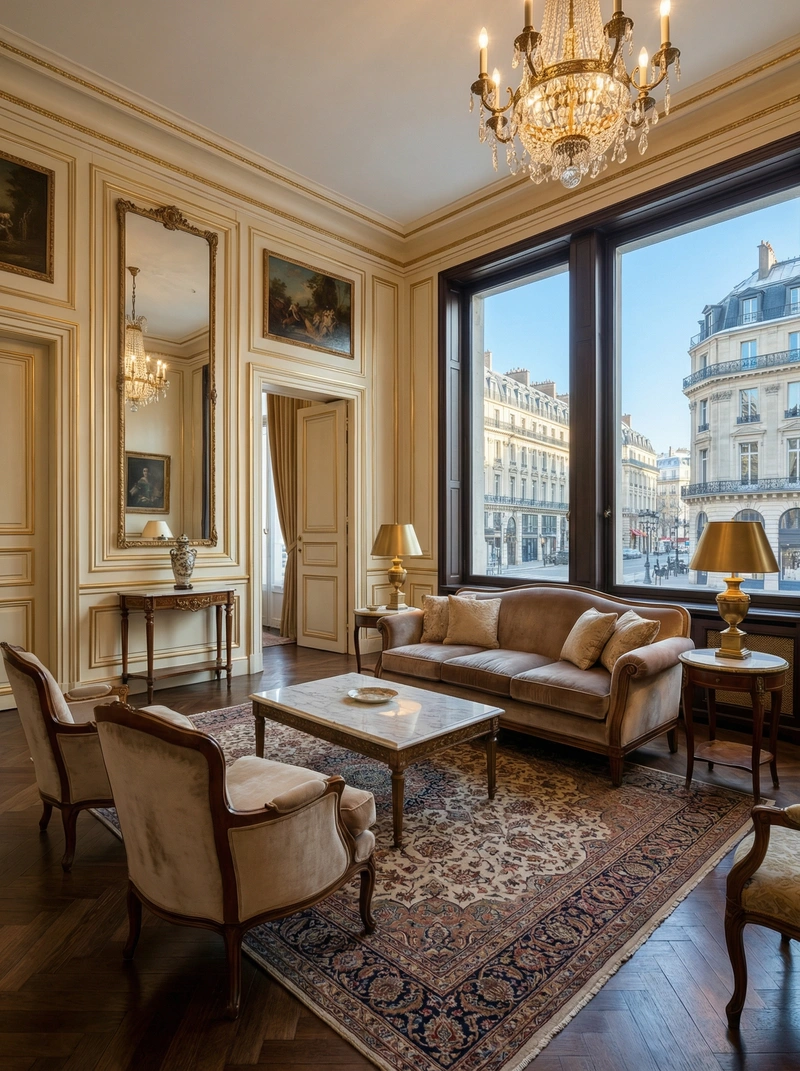 Дизайн интерьера в стиле Классика — Гостиная от нейросети RoomGPT