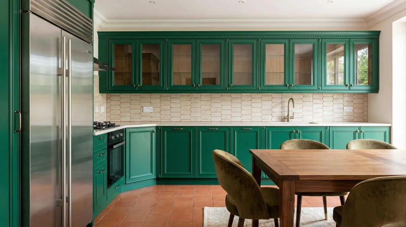 Дизайн кухни в стиле Британский — фото интерьера от нейросети RoomGPT