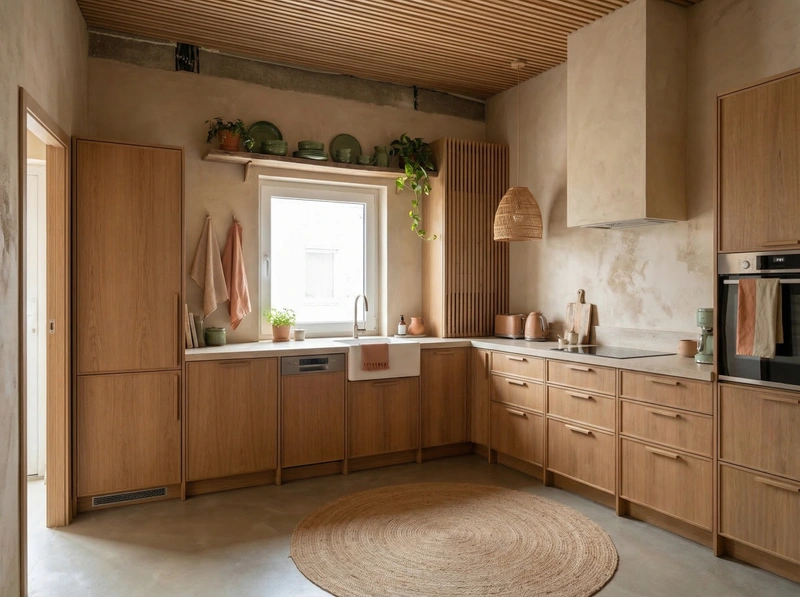 Дизайн кухни в стиле Japandi — фото интерьера от нейросети RoomGPT