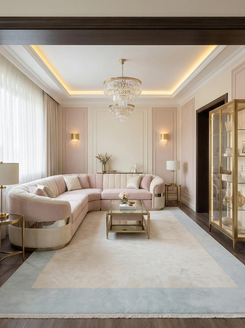 Дизайн интерьера в стиле Неоклассика — Гостиная от нейросети RoomGPT