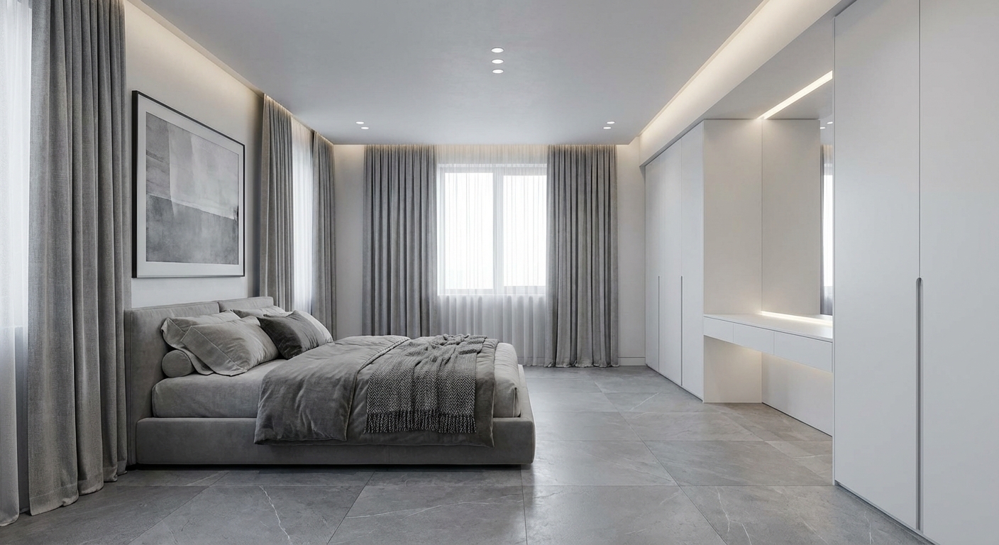 Дизайн спальни в стиле Минимализм — фото интерьера от нейросети RoomGPT