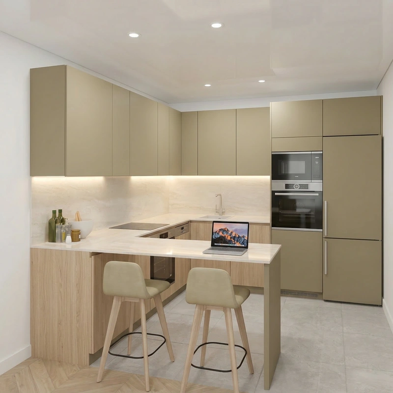 Дизайн интерьера в стиле Минимализм — Кухня от нейросети RoomGPT