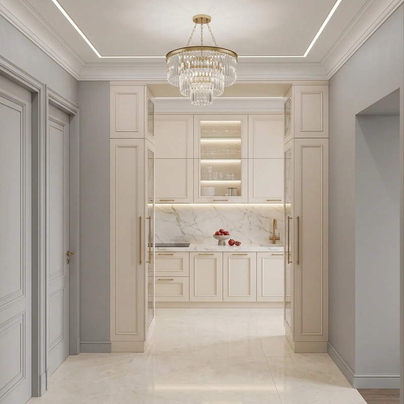 Дизайн кухни в стиле Неоклассика — фото интерьера от нейросети RoomGPT