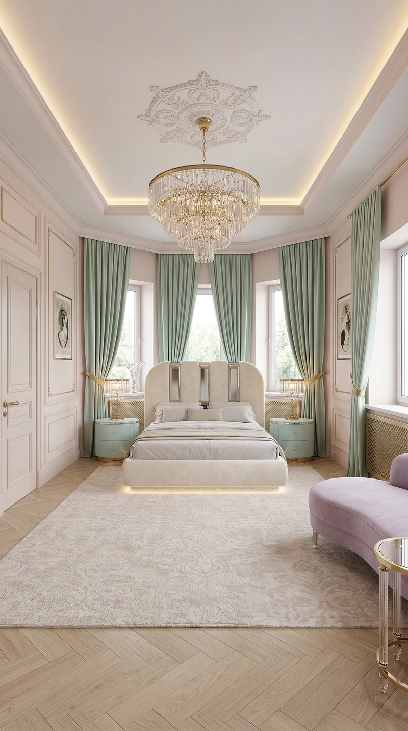 Дизайн интерьера в стиле Неоклассика — Спальня от нейросети RoomGPT