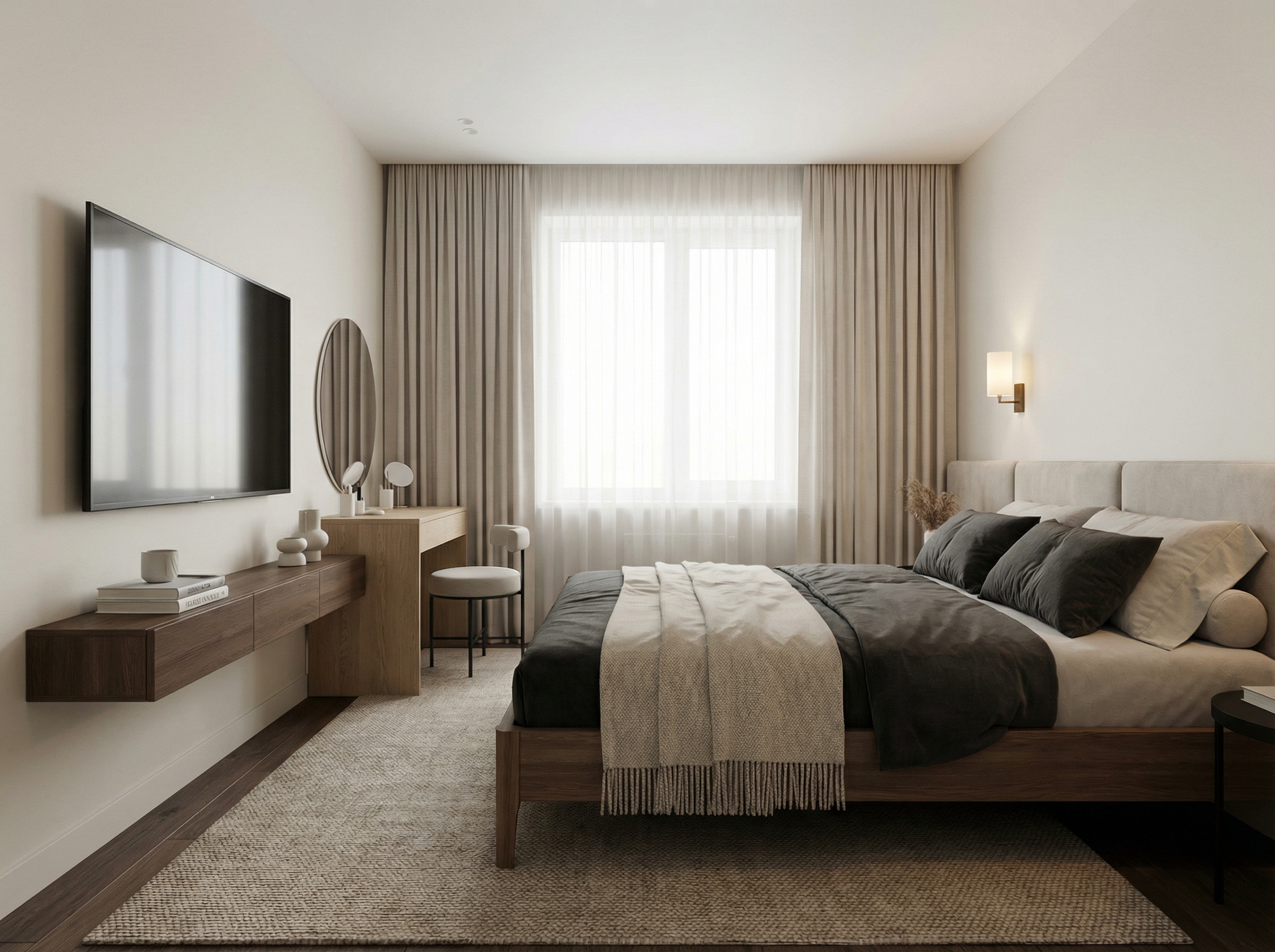 Дизайн спальни в стиле Минимализм — фото интерьера от нейросети RoomGPT