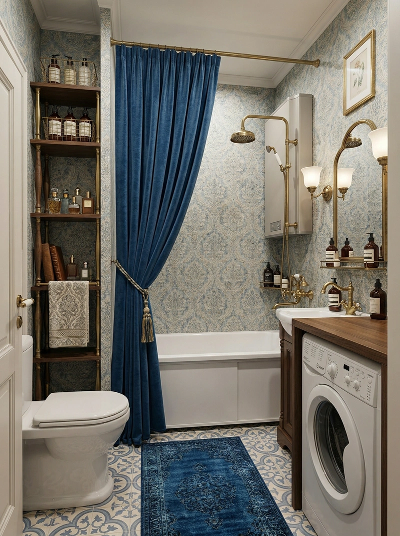 Дизайн ванной в стиле Классика — фото интерьера от нейросети RoomGPT