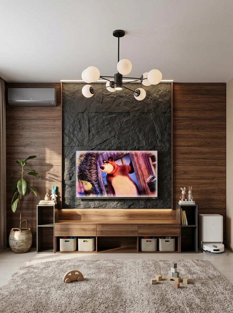 Дизайн интерьера в стиле Контемпорари — Гостиная от нейросети RoomGPT