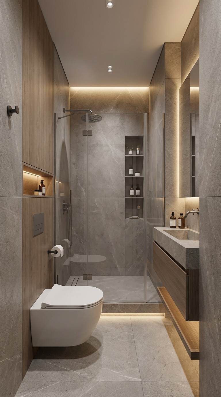 Дизайн ванной в стиле Минимализм — фото интерьера от нейросети RoomGPT