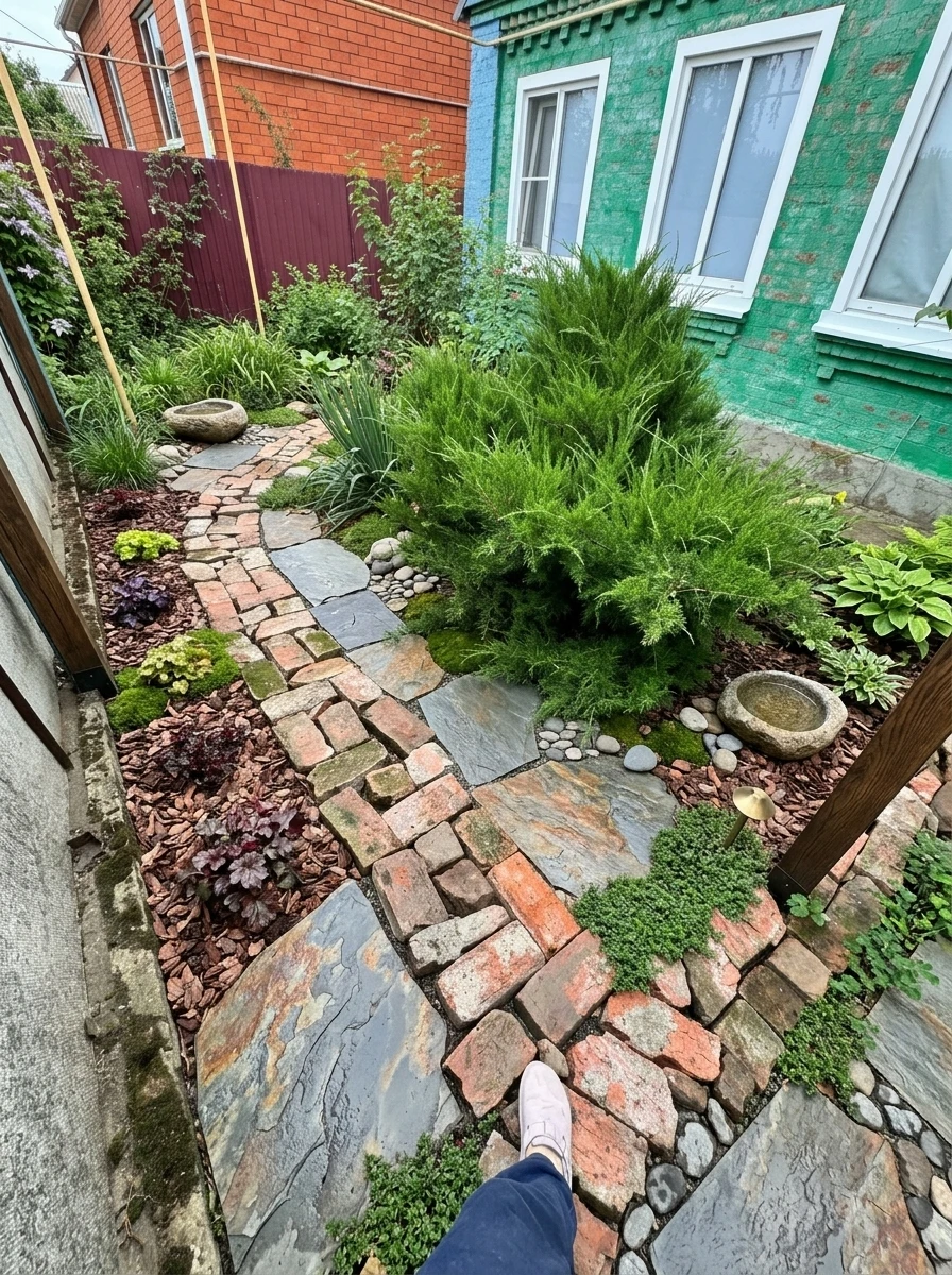 Дизайн участка в стиле Эко/Натуральный — фото участка от нейросети RoomGPT