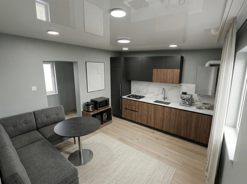 Дизайн кухни в стиле Минимализм — фото интерьера от нейросети RoomGPT