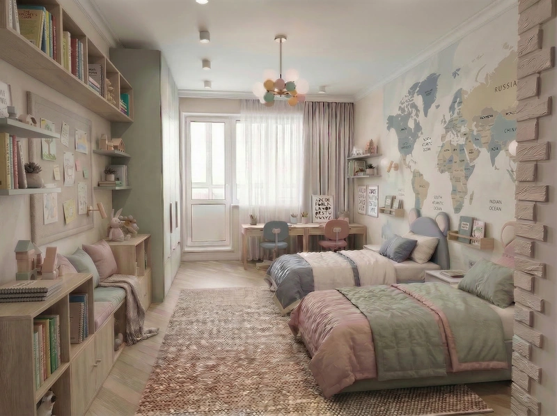 Дизайн детской в стиле Без стиля — фото интерьера от нейросети RoomGPT