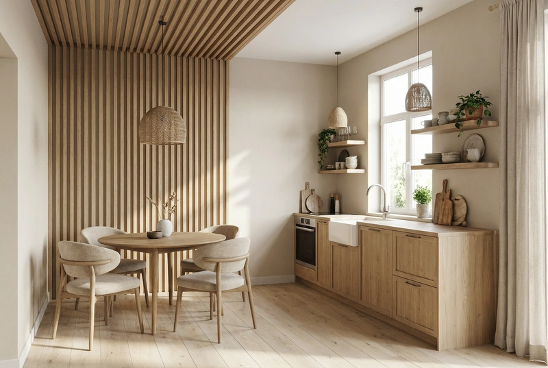 Дизайн интерьера в стиле Хюгге — Кухня от нейросети RoomGPT