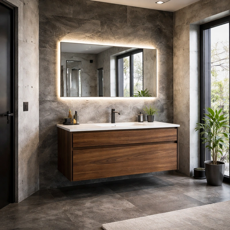 Дизайн интерьера в стиле Лофт — Ванная от нейросети RoomGPT