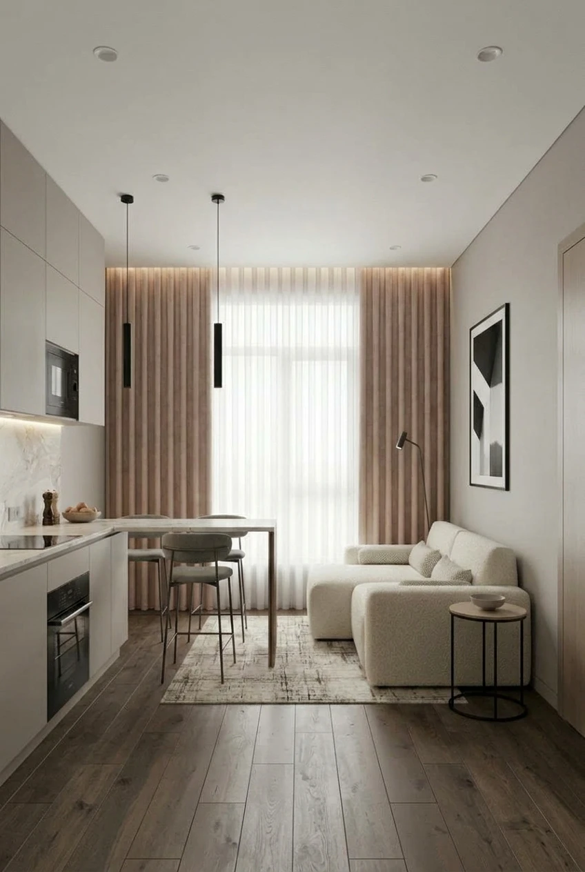 Дизайн гостиной в стиле Минимализм — фото интерьера от нейросети RoomGPT