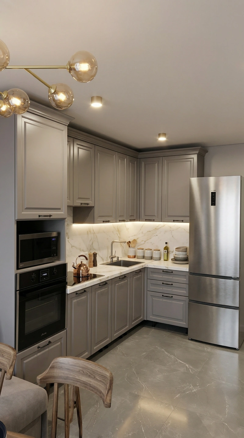 Дизайн кухни в стиле Классика — фото интерьера от нейросети RoomGPT