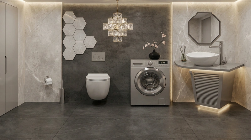 Дизайн ванной в стиле Минимализм — фото интерьера от нейросети RoomGPT