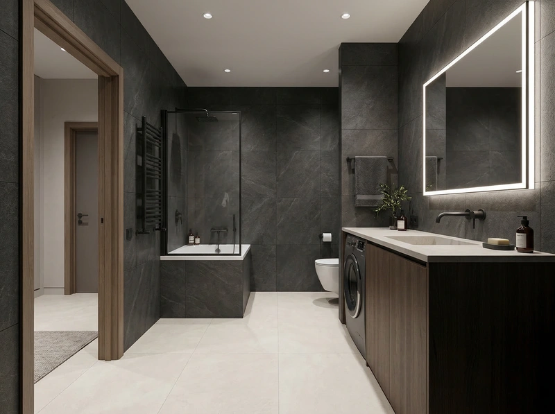 Дизайн интерьера в стиле Минимализм — Ванная от нейросети RoomGPT