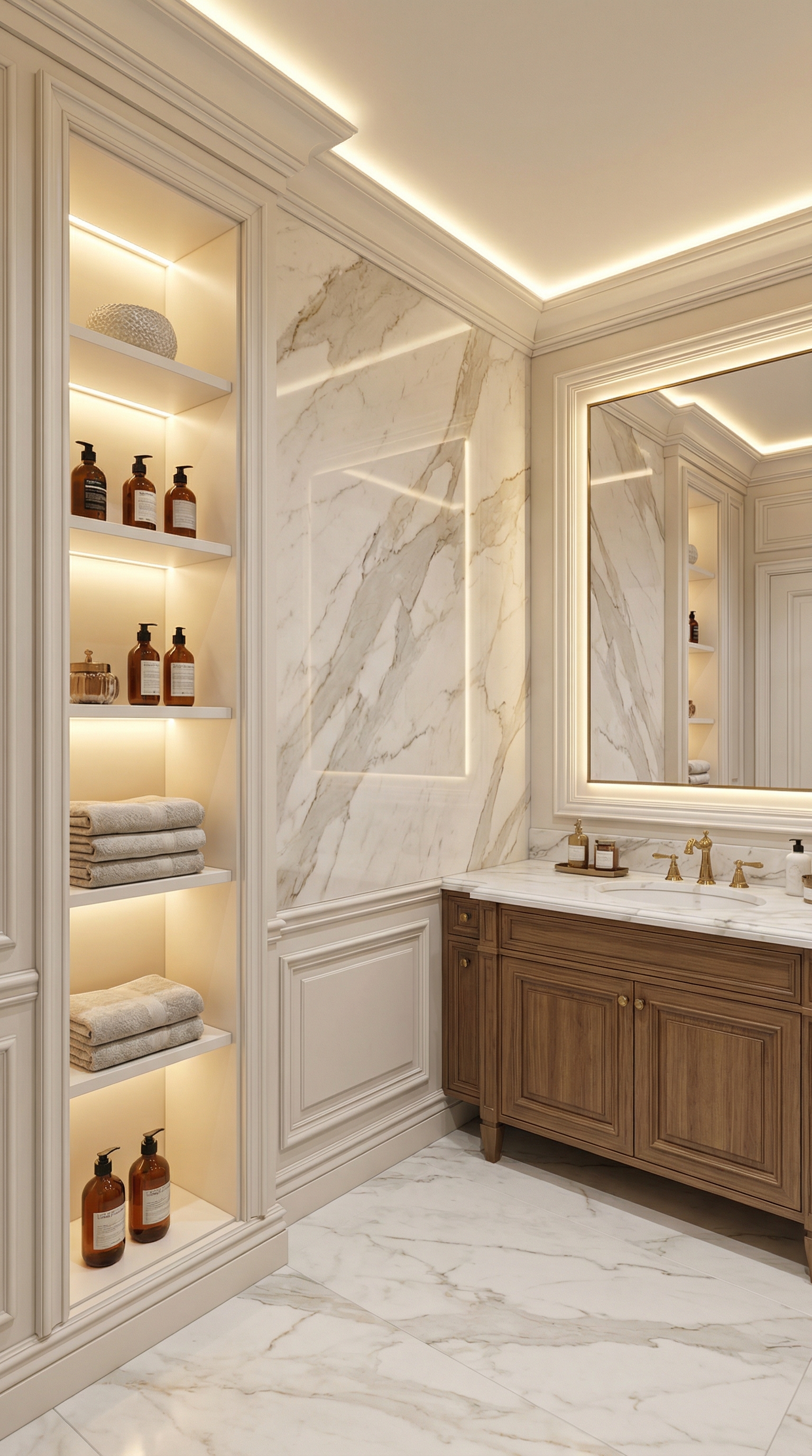 Дизайн ванной в стиле Классика — фото интерьера от нейросети RoomGPT