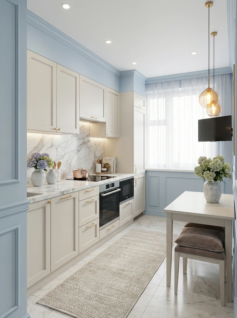 Дизайн интерьера в стиле Классика — Кухня от нейросети RoomGPT