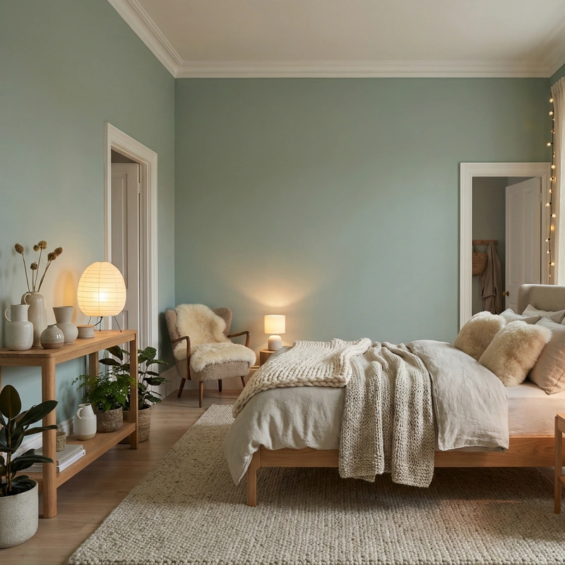 Дизайн интерьера в стиле Хюгге — Спальня от нейросети RoomGPT
