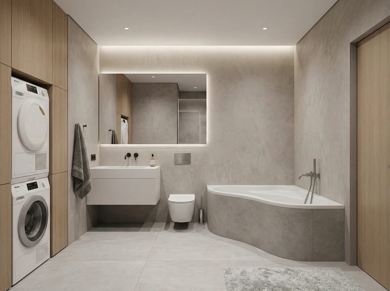 Дизайн ванной в стиле Минимализм — фото интерьера от нейросети RoomGPT