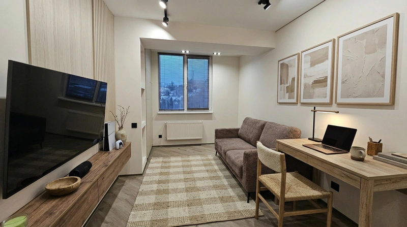 Дизайн гостиной в стиле Japandi — фото интерьера от нейросети RoomGPT