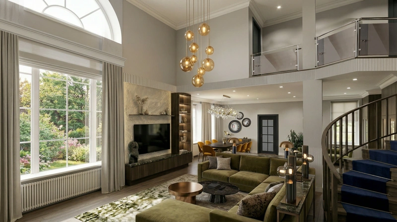 Дизайн гостиной в стиле Британский — фото интерьера от нейросети RoomGPT