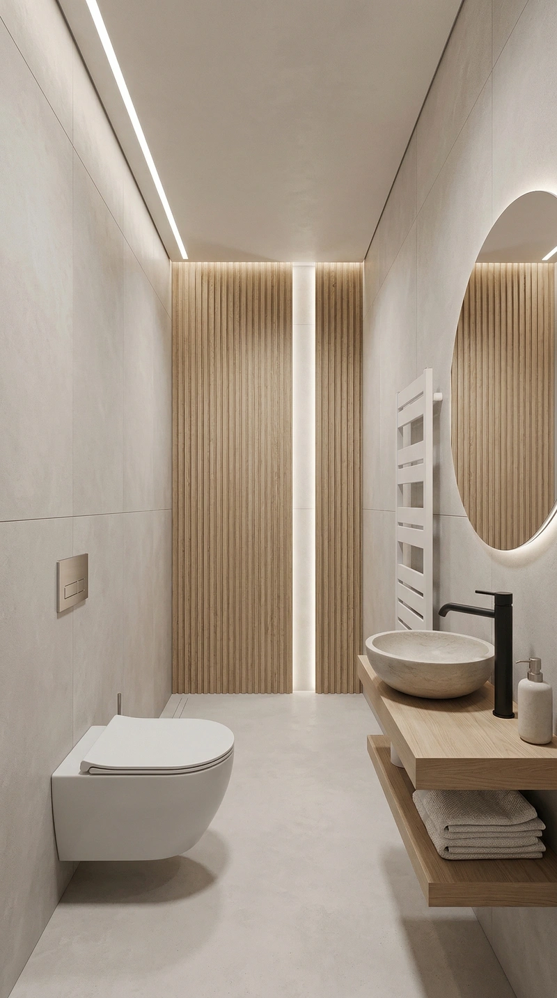 Дизайн ванной в стиле Минимализм — фото интерьера от нейросети RoomGPT