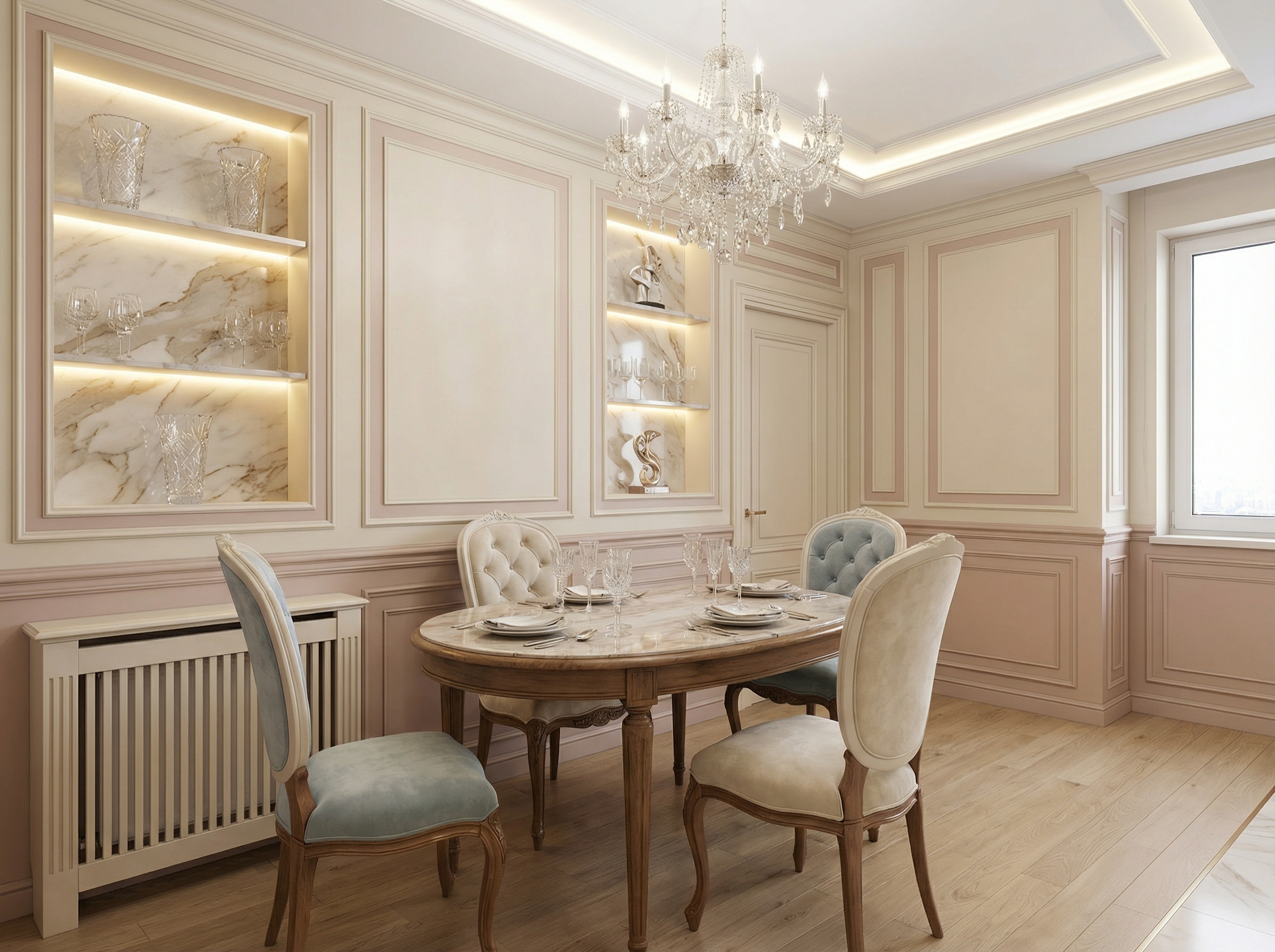 Дизайн кухни в стиле Классика — фото интерьера от нейросети RoomGPT