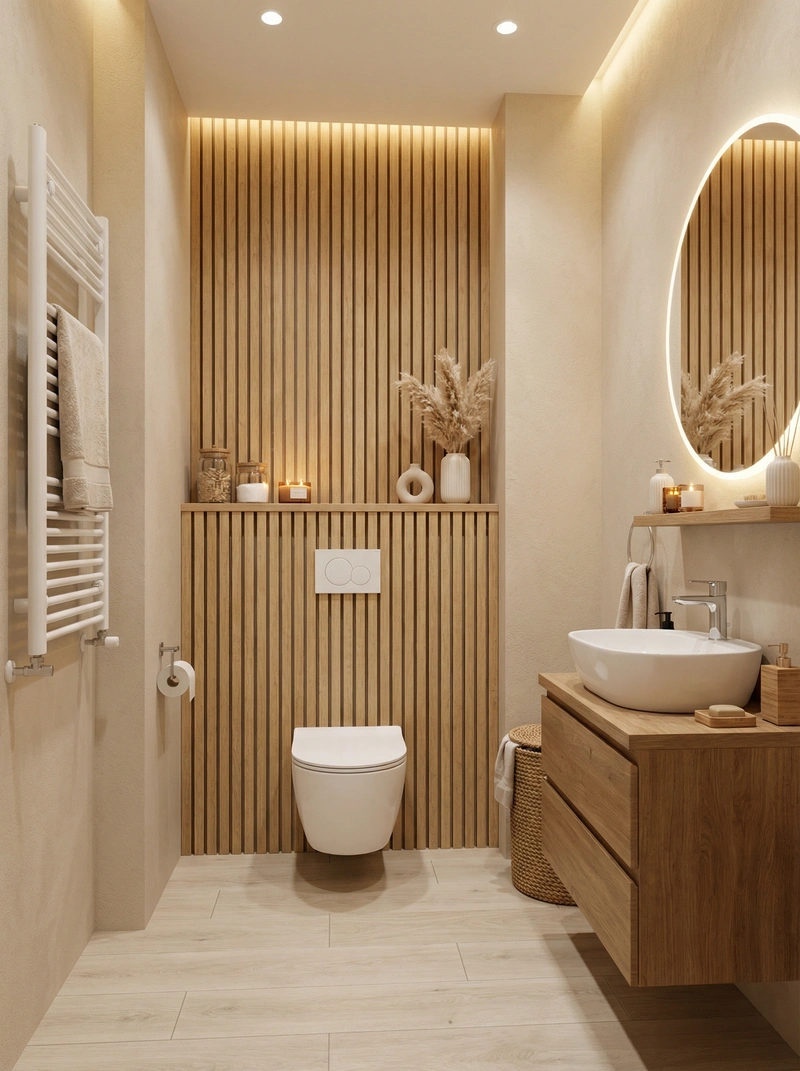 Дизайн интерьера в стиле Хюгге — Ванная от нейросети RoomGPT