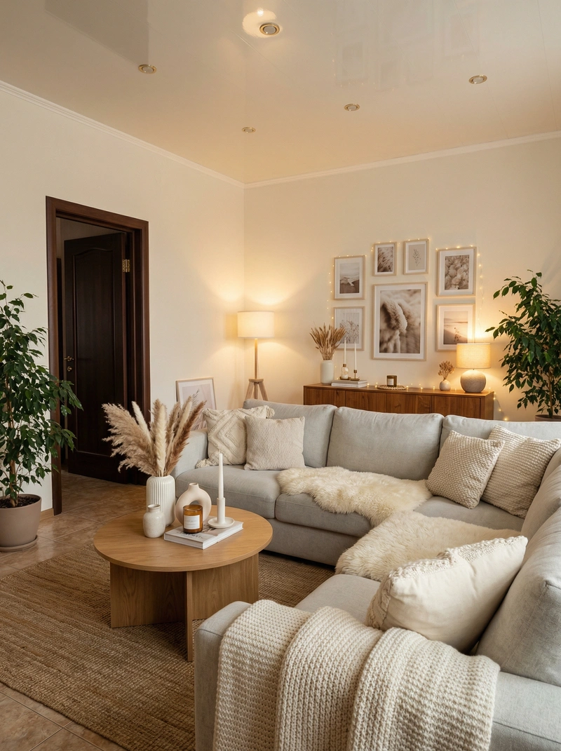 Дизайн интерьера в стиле Хюгге — Гостиная от нейросети RoomGPT