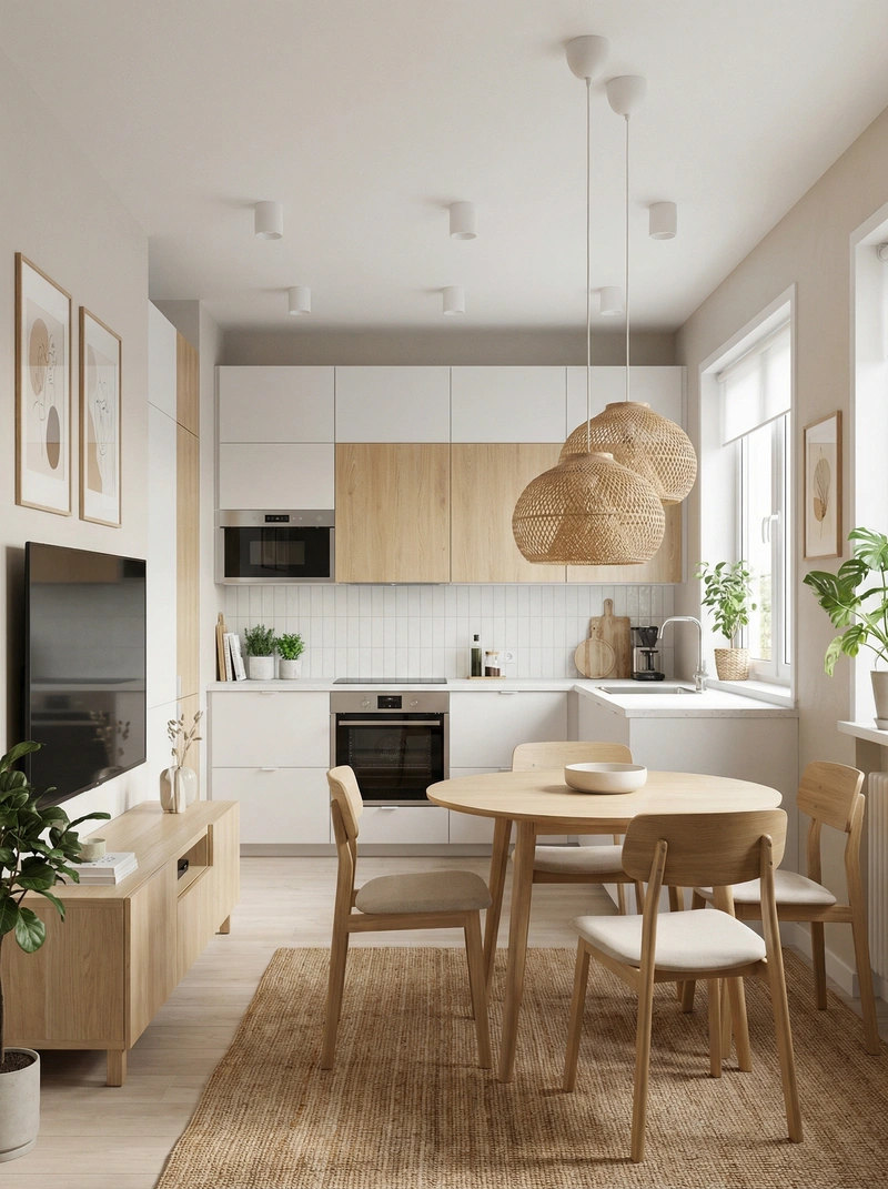 Дизайн интерьера в стиле Сканди — Гостиная от нейросети RoomGPT