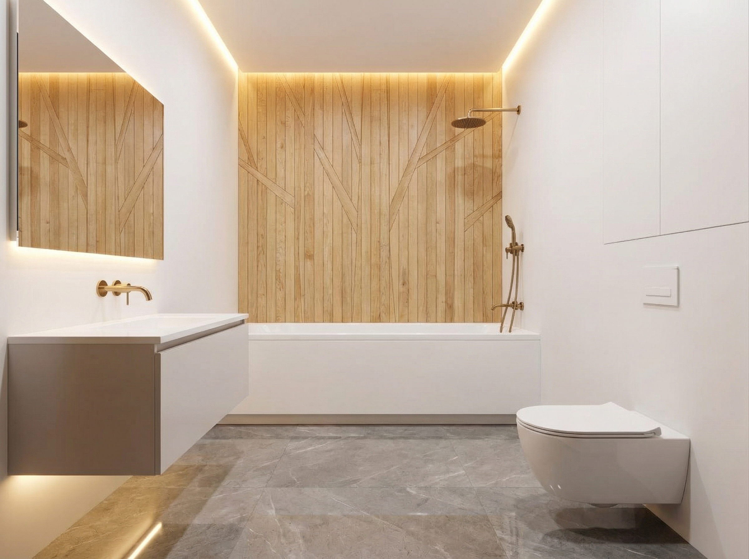 Дизайн ванной в стиле Минимализм — фото интерьера от нейросети RoomGPT