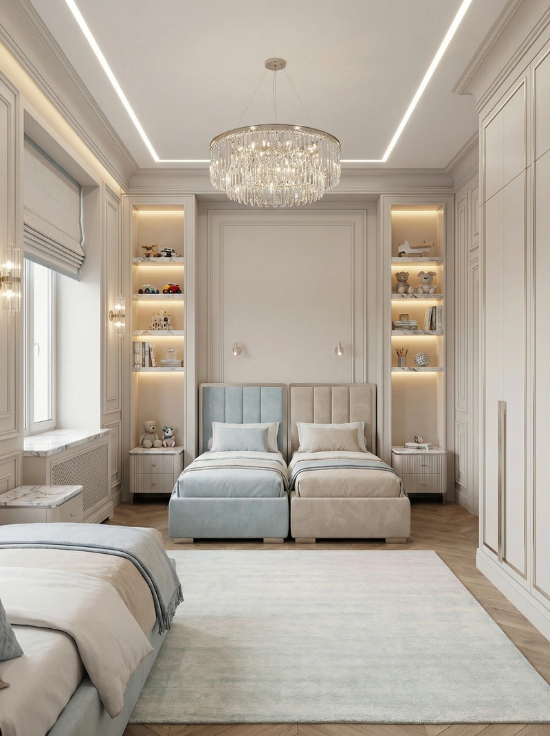 Дизайн детской в стиле Классика — фото интерьера от нейросети RoomGPT