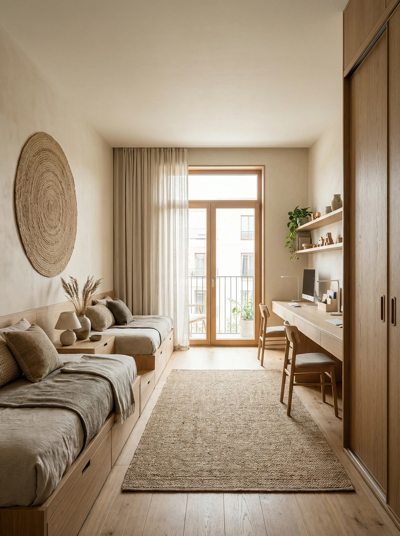 Дизайн детской в стиле Japandi — фото интерьера от нейросети RoomGPT