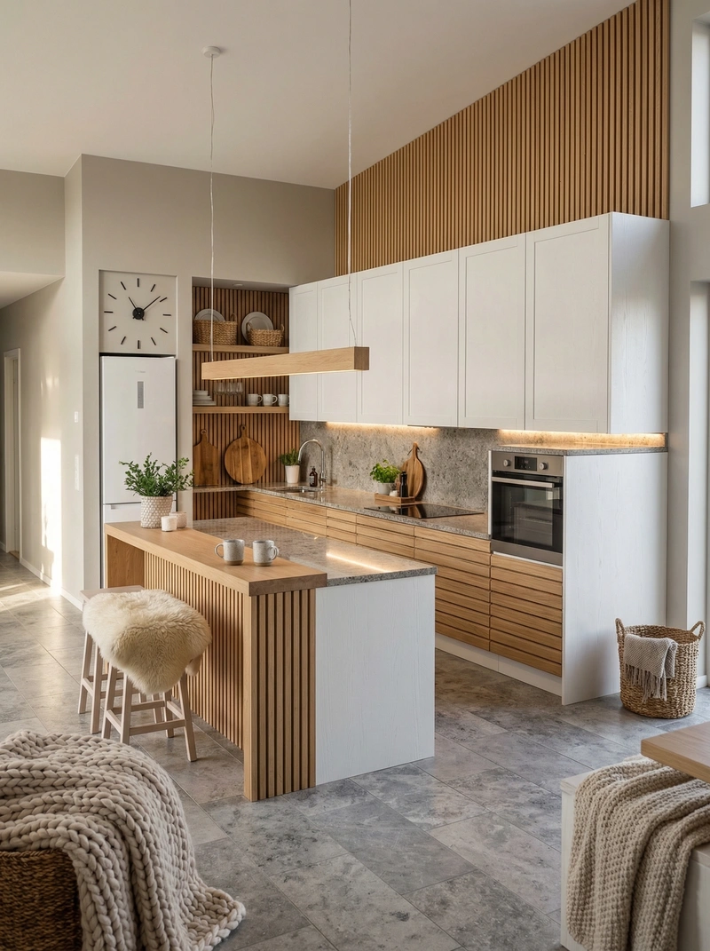 Дизайн интерьера в стиле Хюгге — Кухня от нейросети RoomGPT