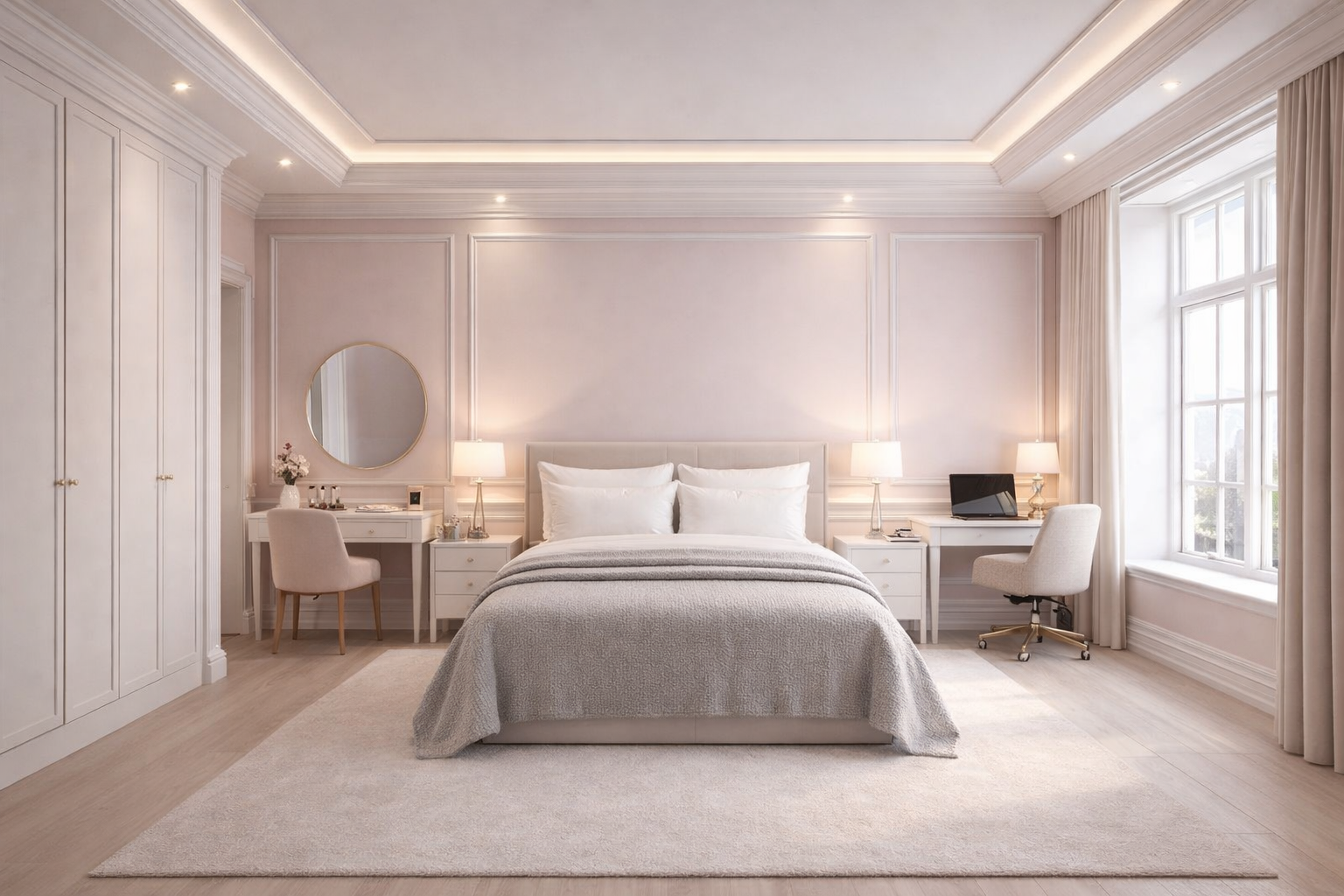 Дизайн спальни в стиле Классика — фото интерьера от нейросети RoomGPT